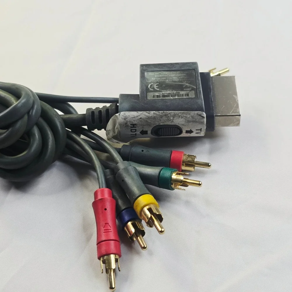 Microsoft Xbox 360 Component HD AV Cable Gray X810972-002 Gold Plated RCA